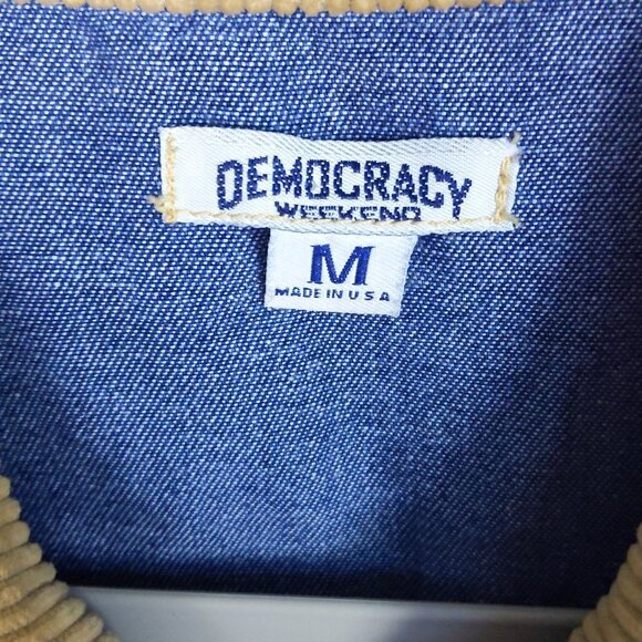 Democracy Weekend Denim Jean Tan Collar Vest - Picture 2 of 8